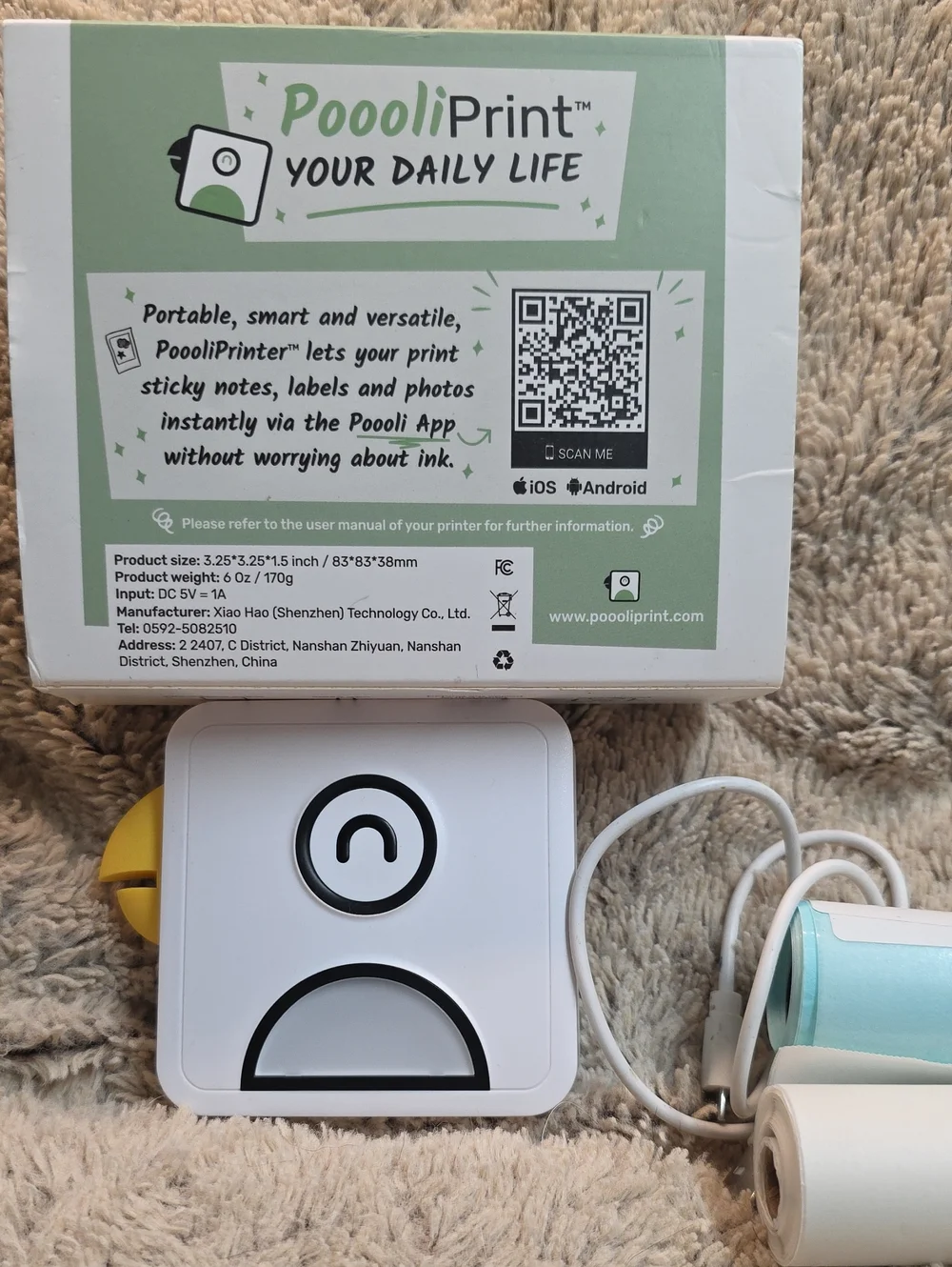 PoooliPrint portable white